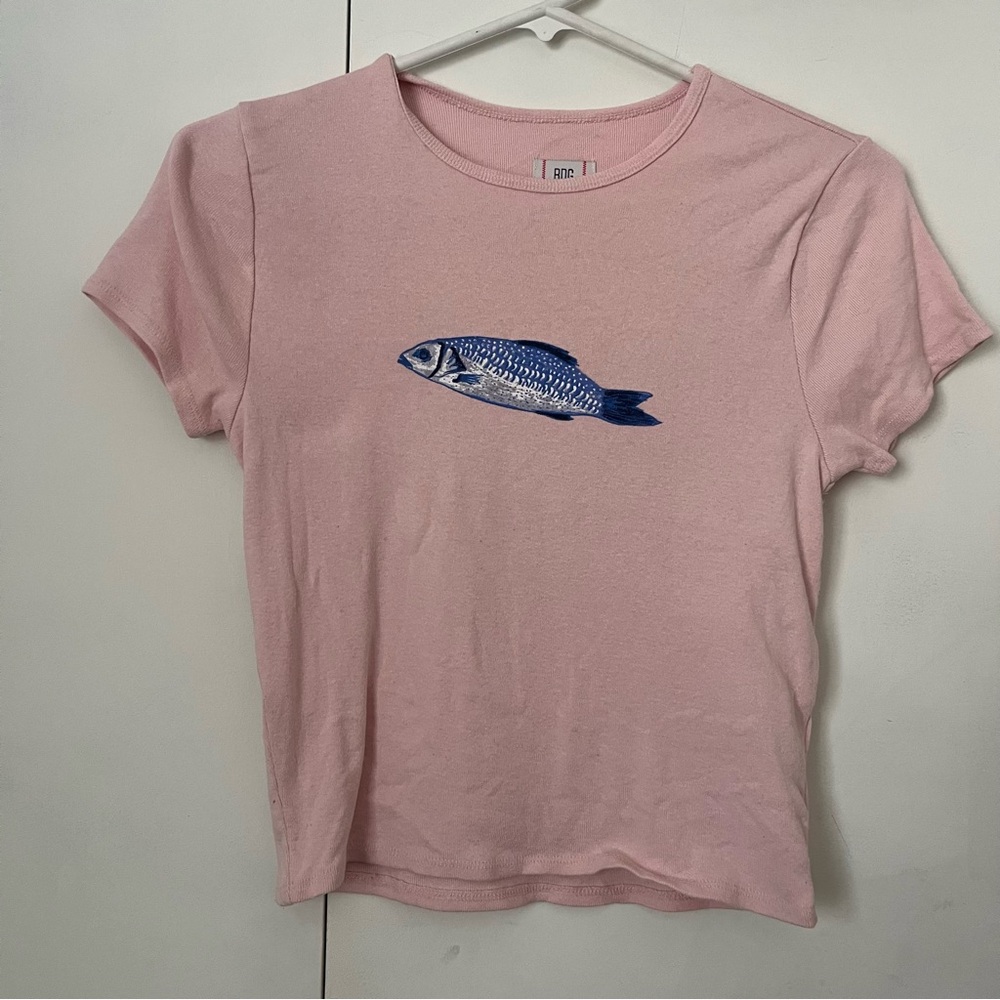 BDG urban outfitters Fish Capped Sleeve Baby Tee